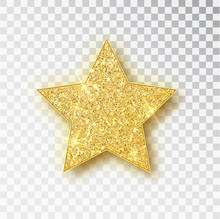Gold Glitter Vector Star. Golden Sparkle Luxury Design Element. Vector Particles.