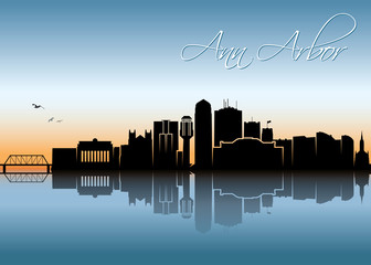 Wall Mural - Ann Arbor skyline - Michigan, United States of America, USA - vector illustration - Vector