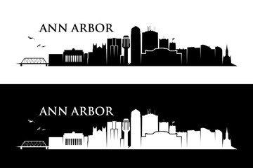 Wall Mural - Ann Arbor skyline - Michigan, United States of America, USA - vector illustration - Vector