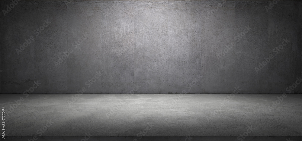 Nice Concrete Room with Floor and Modern Wall Background - obrazy, fototapety, plakaty 