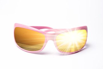 stylish sunglasses on a white background