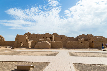 Wall Mural - Ruins of Gaochang, Turpan, China. Dating more than 2000 years, Gaochang and Jiaohe are the oldest and largest ruins in Xinjiang. Buddhist temple