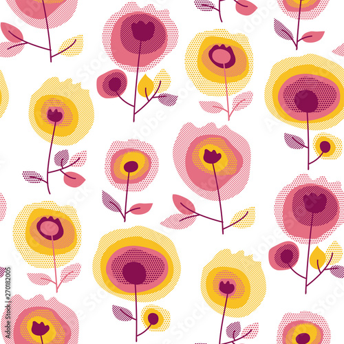 Abstract roses seamless pat...