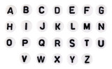 Fototapeta  - Plastic beads alphabet isolated on a white background