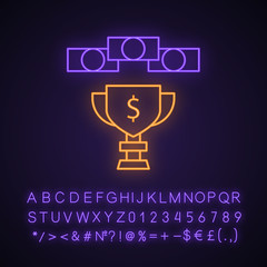 Sticker - Prize money neon light icon