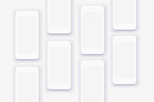 The background of the mockups of white smartphones