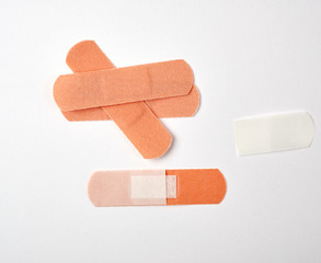 brown textile sticky patch for wounds on the skin