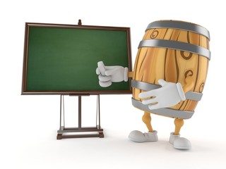 Canvas Print - Cask character with blank blackboard