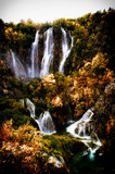 Fototapeta Krajobraz - Plitvice Lakes, National Park in Croatia, Europe - Waterfall Veliki slap