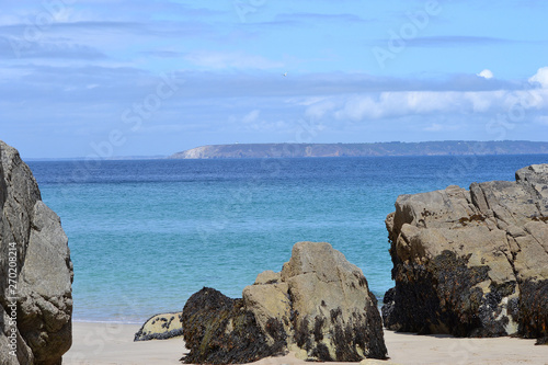 Rochers Sur La Plage Plage De Bretagne Pors Peron