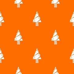 Sticker - Modern christmas tree pattern vector orange for any web design best