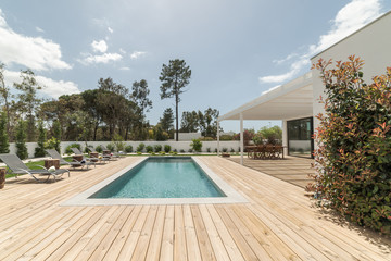 Modern villa with pool and garden