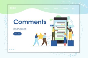 Wall Mural - comments vector website landing page design template