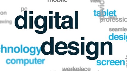 Wall Mural - digital design animated word cloud. kinetic typography.