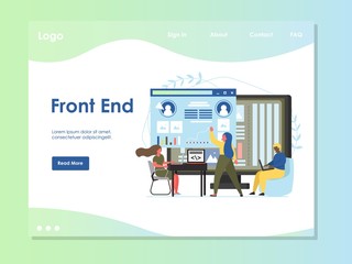 Canvas Print - front end vector website landing page design template