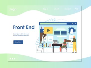 Canvas Print - front end vector website landing page design template