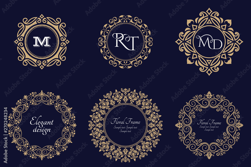 Set of circular baroque patterns Stock Vector | Adobe Stock
