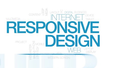 Wall Mural - responsive design animated word cloud. kinetic typography.
