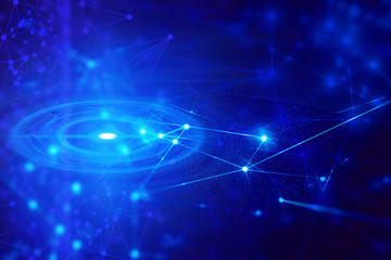 Wall Mural - network server internet of thing background 3d illustration rendering, data deep learning, robotic a