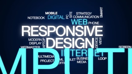 Wall Mural - responsive design animated word cloud. kinetic typography.