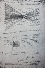 Wall Mural - Science sketches. Manuscripts of Leonardo da Vinci. Code C Folio 4 recto in the vintage book Leonardo da Vinci by A.L. Volynskiy, St. Petersburg, 1899