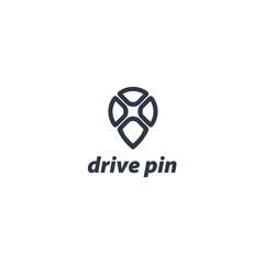 Aufkleber - Steering Wheel Map Location Navigation Logo Design