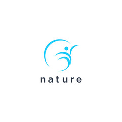 Poster - Natural product logo design vector template. Leaf icon