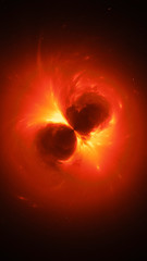 Wall Mural - fiery glowing electromagnetic source in space