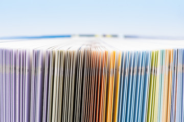 Macro of toned colorful book pages