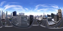 HDRI Map. Panorama Of The City. Environment Map.  Equidistant Projection. Spherical Panorama.