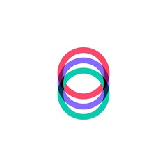 Wall Mural - abstract circle overlapping logo vector icon illustration