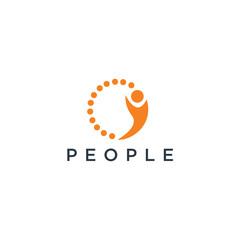 Poster - People, community, creative hub, social connection icons and logo design inspiration