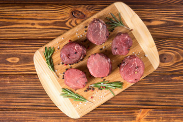 Raw filet mignon