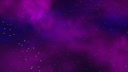 Wall Mural - Purple and blue dark starry space. Vector background of colorful nebula.