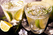 Gin-Tonic mit Limetten und Rosmarin