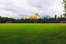 Football Field In Spring Victoria Park,Belfast,Northern Ireland