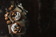 © Oksana - Chia yogurt, black chocolate and walnuts. Keto breakfast. Keto diet.