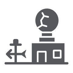 Wall Mural - weather station glyph icon, anemometer and forecast, meteorogical station sign, vector graphics, a s