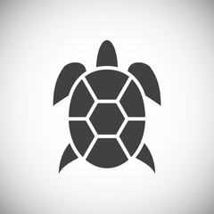 Sea turtle icon on background for graphic and web design. Simple illustration. Internet concept symbol for website button or mobile app.