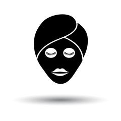 Poster - Woman Head With Moisturizing Mask Icon