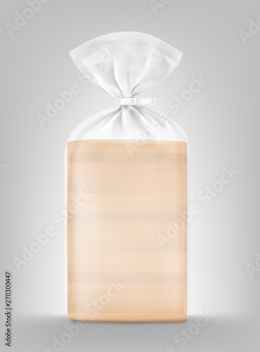 Download Bread Package Mockup Transparent Plastic Bag With Clip Vector Illustration Packaging Template Ready For Your Design Presentation Promo Adv Eps10 Stock Vector Adobe Stock