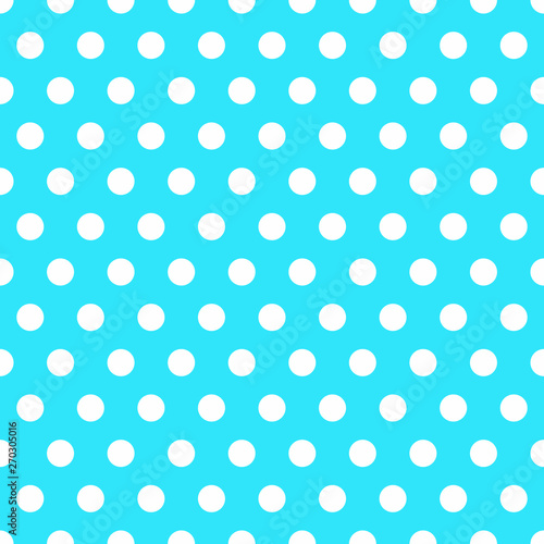 Bright Light Blue Seamless Background With Polka Dot Pattern