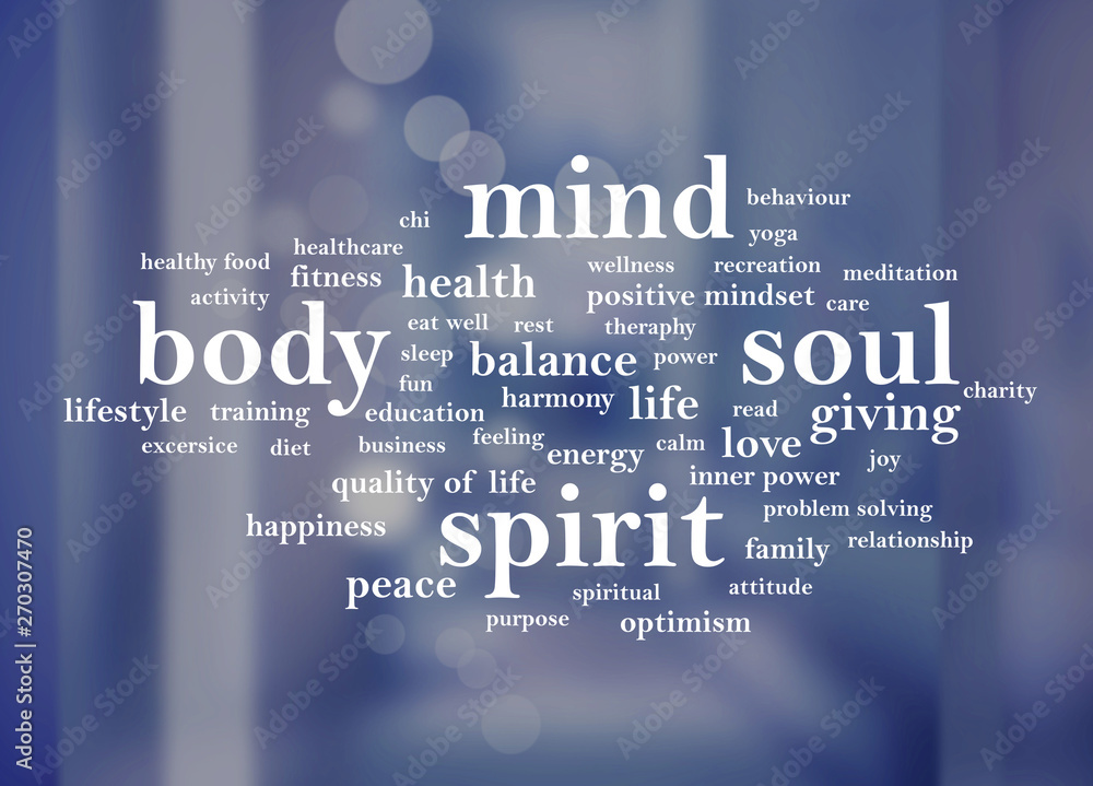 Body Mind Soul Spirit, Motivational Words Quotes Concept - obrazy, fototapety, plakaty 