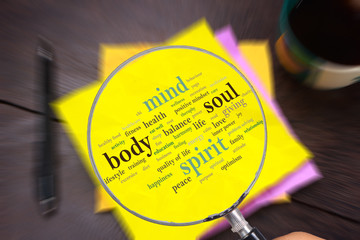 Wall Mural - Body Mind Soul Spirit, Motivational Words Quotes Concept
