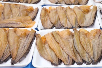 Canvas Print - Dried fish at the market