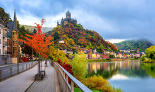 Cochem Town In Autumn Colors, Moselle Valley, Germany