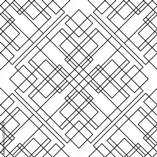 Geometric Black And White Lines Seamless Pattern Vector Ornamental