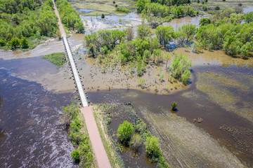 Wall Mural - Cowboy Trail in Nebraska aerial view