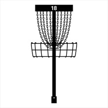 Disc Golf Basket Pin Vector Graphic Icon Illustration