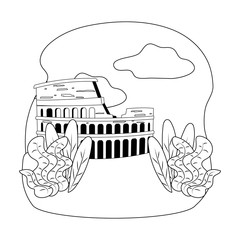 Wall Mural - Coliseum landmark in Rome design